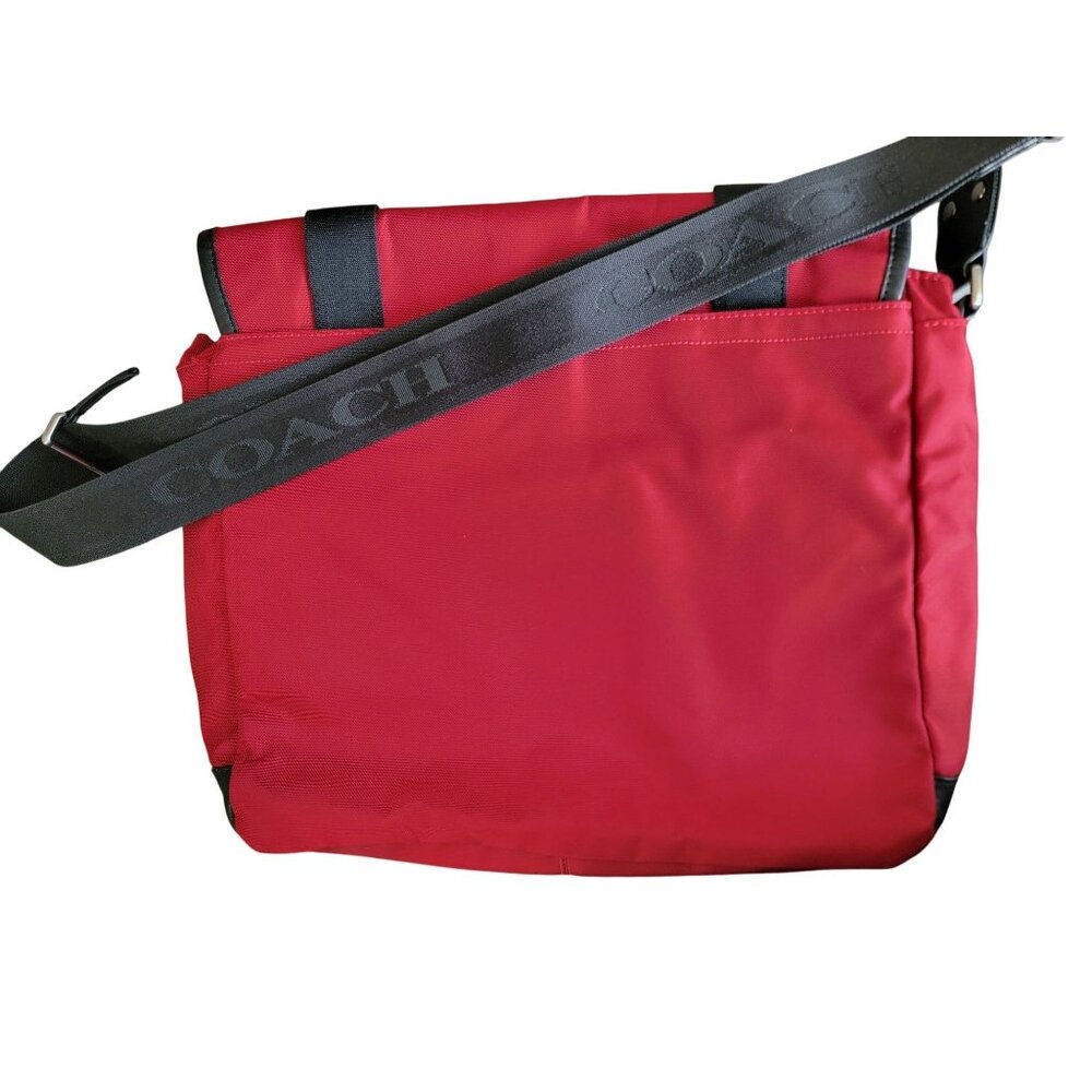Coach Red Nylon & Leather Messenger Bag - Picture 10 of 15